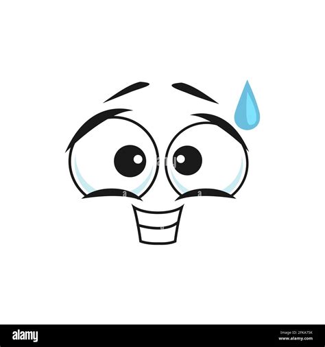 Cartoon Sweating Face Vector Smile Guilty Or Hangdog Emoji Funny
