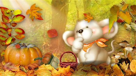 Autumn Mouse Treasures Hd Desktop Wallpaper Widescreen High