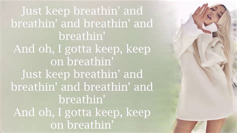 Ariana Grande ~ Breathin ~ Lyrics Youtube