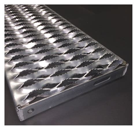 Direct Metals Steel Serrated Anti Slip Stair Tread 1 12 Inh X 48 Inl X 9 12 Inw 45nn92