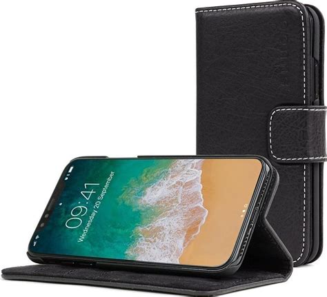 Snugg Leather Flip Wallet Μαύρο Iphone Xxs Skroutzgr