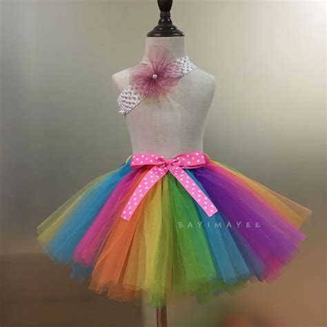 Girls Rainbow Tutu Skirts Baby Fluffy Tulle Skirt Ballet Dance