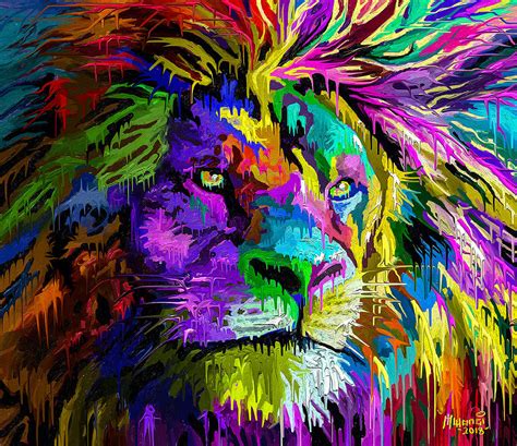 Lion Head Painting By Anthony Mwangi Pixels