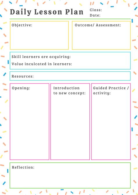 Lesson Plan Cover Page Template