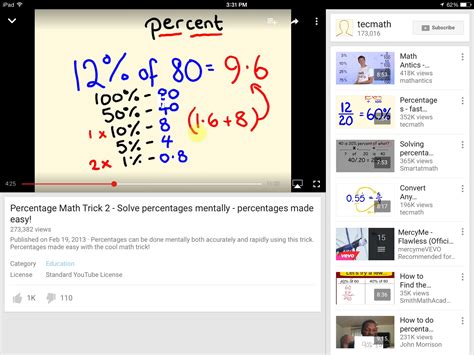 Percentage Math Trick 2 Solve Percentages Mentally Percentages Made