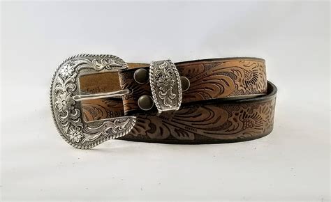Custom Western Leather Belt By Dzpaintedleather On Etsy Floral