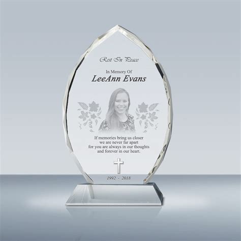 Personalized 9 12 Clear Flame Accent Engraved Glass Plaque With Text