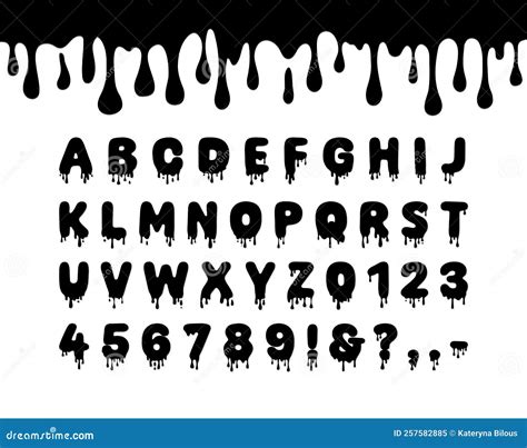 Dripping Font Halloween Alphabet Drip Letters Slime Numbers Liquid Abc