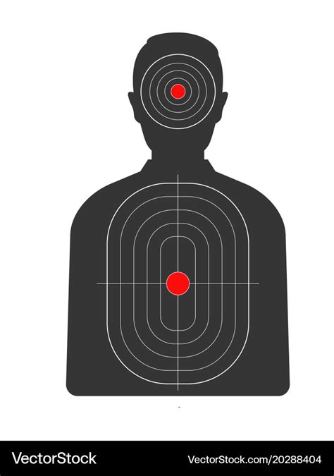 Target With Red Spots On Human Black Silhouette Vector Image