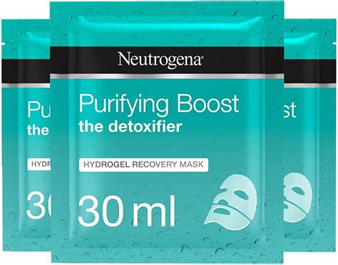 Neutrogena Face Sheet Mask Purifying Boost Hydrogel 30ml Pack Of 3