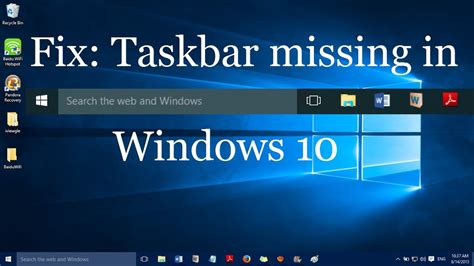 Fix Taskbar Missing In Windows 10 Youtube