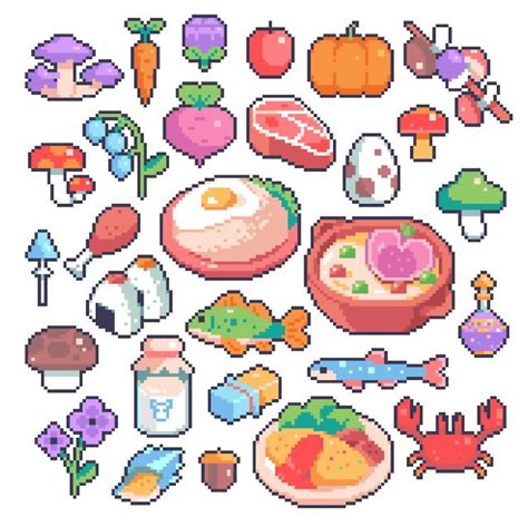 Its Items And I Love It How To Pixel Art Pixel Art Food Image Pixel