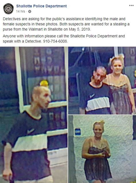 shallotte police looking for suspects in separate thefts at walmart