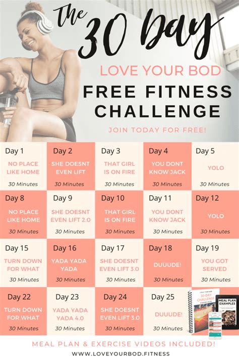 free 30 day intermediate home workout challenge love your bod