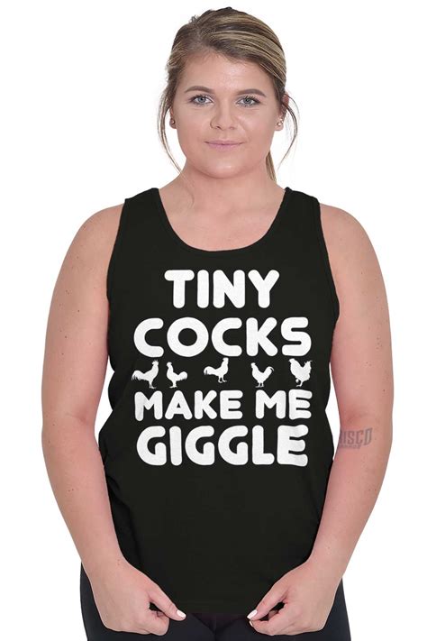 Tiny Cocks Make Giggle Funny Rooster Pun Womens Tank Top Sleeveless T