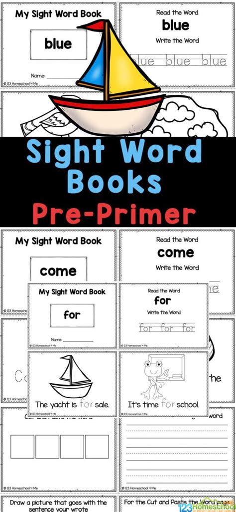 Free Printable Pre Primer Sight Words Books Sight Word Books Pre