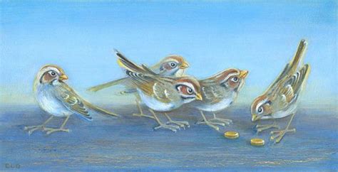 Bible Art Five Sparrows Sparrows And Coins Luke 126 Bible Etsy