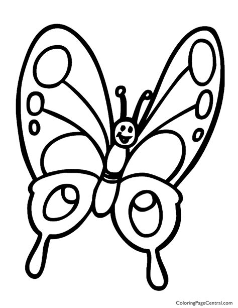 A charming butterfly in this beautiful coloring page, a charming butterfly is showing her pretty wings! Butterfly 01 Coloring Page | Coloring Page Central