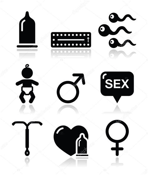 Contraception Methods Sex Vector Icons Sex Stock Vector Image By