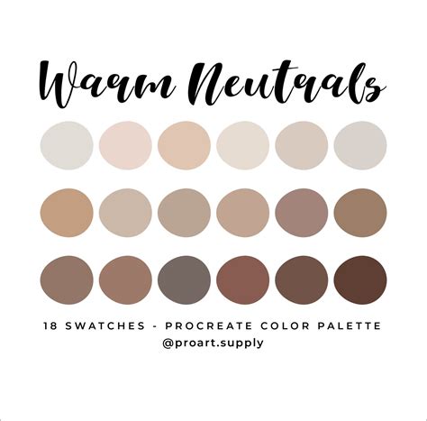 Warm Neutrals Procreate Color Palette Beige Brown For Ipad Etsy