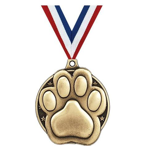 Paw Print Medals 2 Gold Diecast Paw Print Medal Award 20 Pack