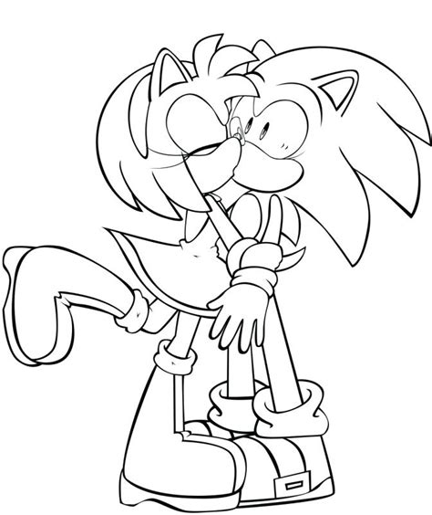 Sonic And Amy Coloring Page Coloring Home
