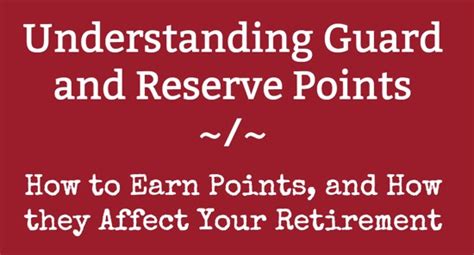 Understanding Guard And Reserve Points And Retirement