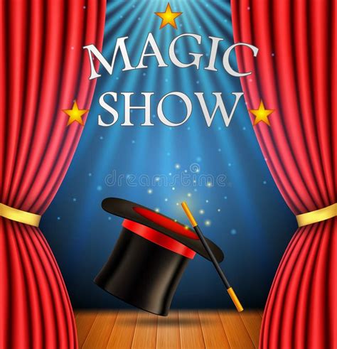 Magic Show Poster Design Template Illusion Magical Vector Background
