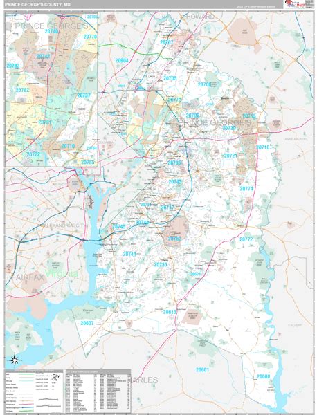 Prince Georges County Md Zip Code Maps Premium