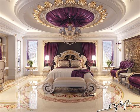 this bedroom tends toward what most people might envision when they dream of luxury rick purple
