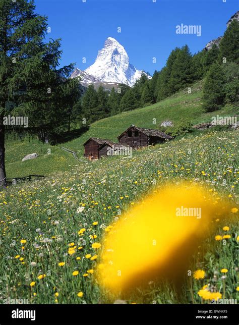 Switzerland Europe Canton Valais Zermatt Matterhorn Landscape Spring