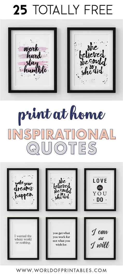25 Free Inspirational Quotes For Wall Art Prints World Of Printables