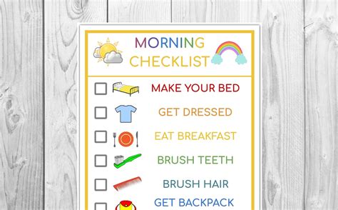 Kids Routine Morningbedtime Editable Checklist Printable Etsy
