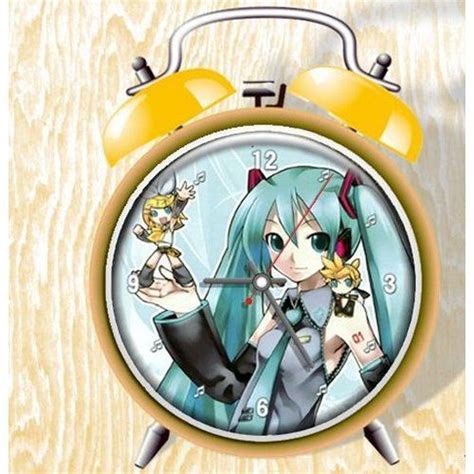 Miku Vocaloid Miku Hatsune Anime Colorful Design Twin Bell Alarm Clock