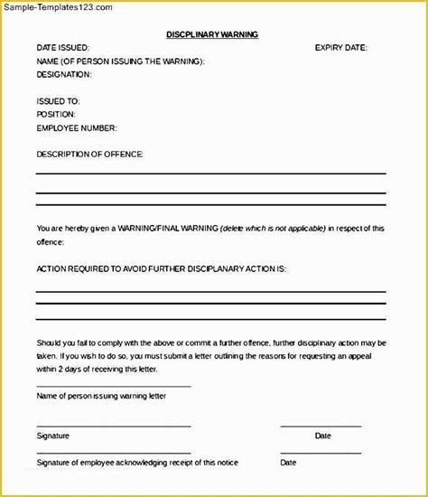 Free Verbal Warning Form Printable