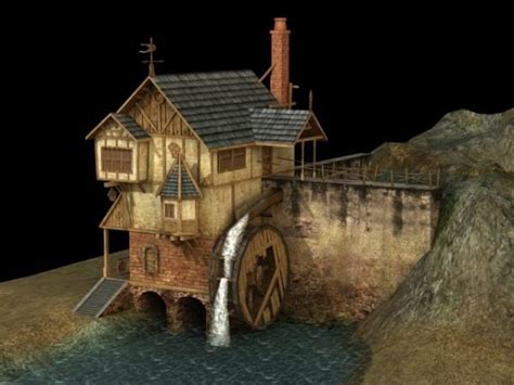 Water Wheel House Free 3d Model Max Open3dmodel