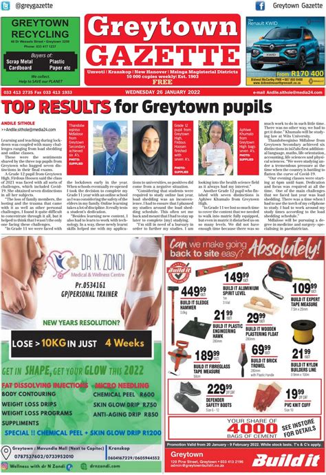 Greytown Gazette January 26 2022 Newspaper Get Your Digital Subscription