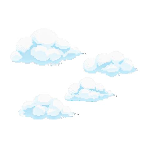 Blue Clouds Aesthetic Nuvens Pixel Kawaii