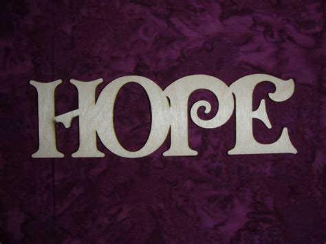 Hope Unfinished Wood Word Cut Out Connected by ArtisticCraftSupply
