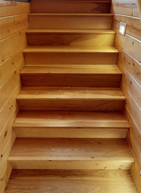 Hickory Stair Treads Premium Unfinished Log Home Mart