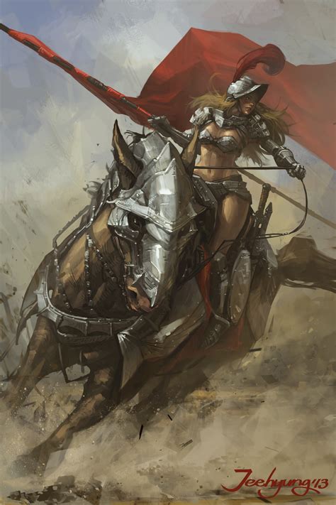 Female Knight Riding Horse Painting Fantasy Art Hd Wallpaper Wallpaper Flare