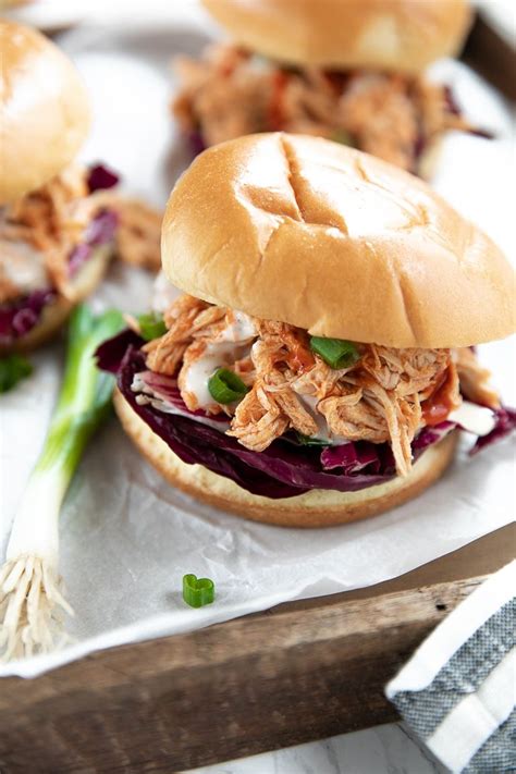 Spoon buffalo chicken mixture onto bun and top with cheese. Instant pot buffalo chicken sandwiches | Recipe in 2020 ...