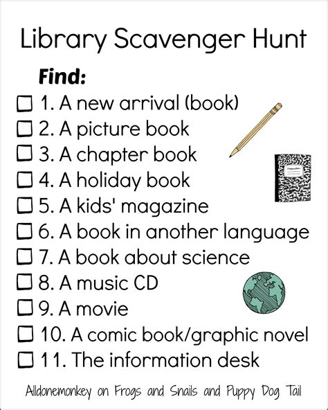 Love This Library Scavenger Hunt To Help Kids Get To Know Where They