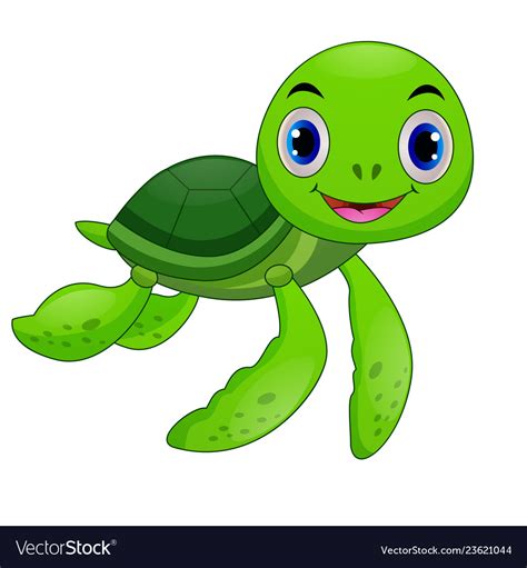 Baby Sea Turtle Cartoon Royalty Free Vector Image