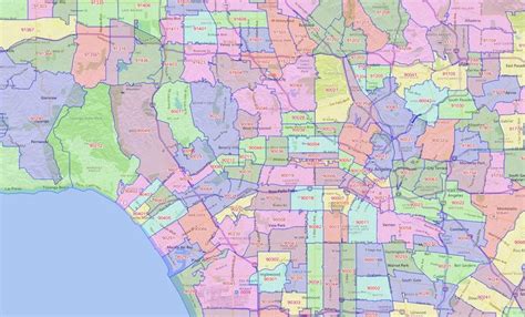 Los Angeles Map Of Neighborhoods Zip Code Map