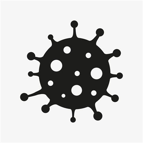 Black Vector Icon Of Virus Cell On White Background Coronavirus Symbol