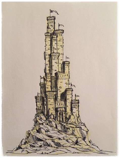 ‪58365 Fortressfebruary Fortress Castle Cartoon Medieval Ink