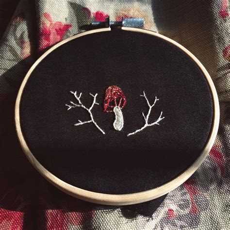 Aesthetic mushroom embroidery ️ | Mushroom art, Embroidery, Aesthetic