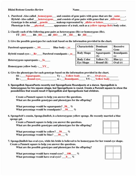 Simulation is used to view transcription and translation and then edit dna to show how mutations (silent, frameshift, point) affect the protein produced. 50 Genetics Worksheet Answer Key | Chessmuseum Template ...