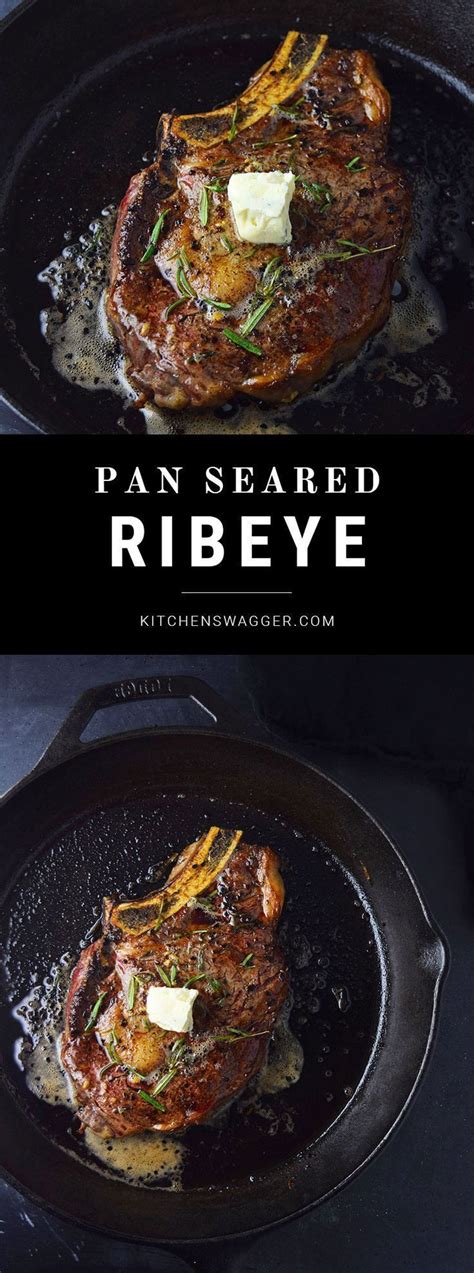 Pan searing always has way more guess work. Pan-Seared Ribeye Steak with Blue Cheese Butter | Recipe ...